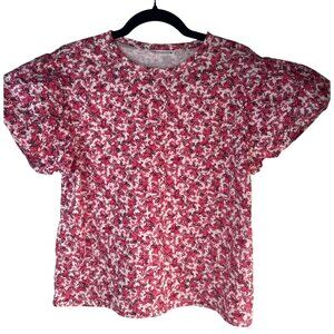 2/$30 ZARA Medium Floral Print Top With Puff Sleeves